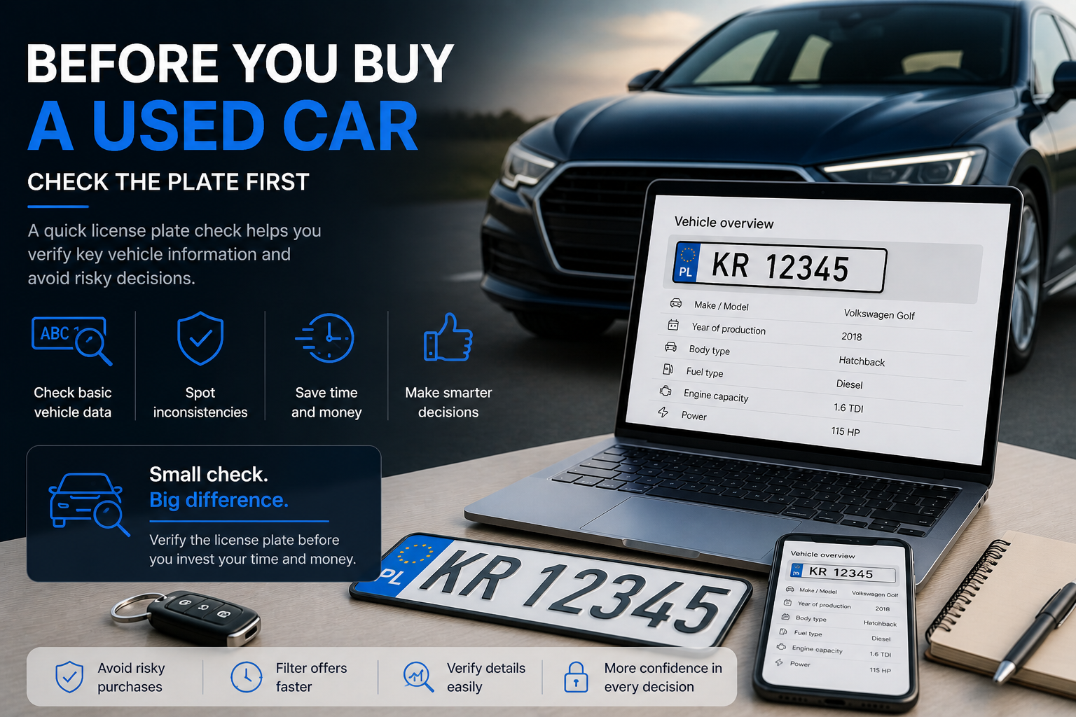 Before you buy a used car - check the plate first